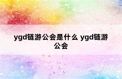 ygd链游公会是什么 ygd链游公会